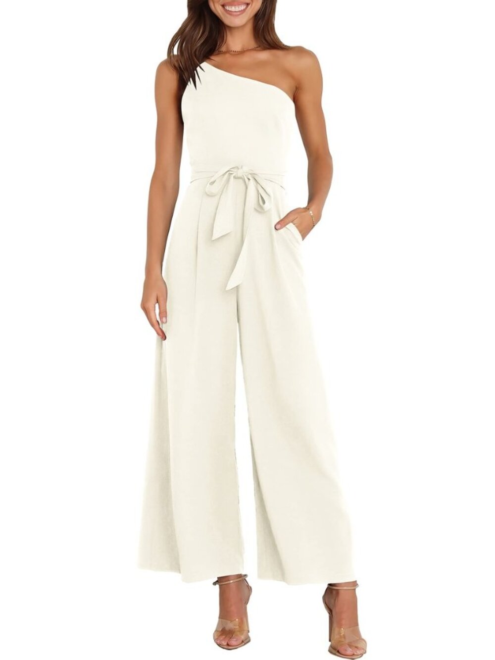 Jumpsuits for Women Dressy One Shoulder Sleeveless Romper